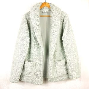 Z By Zella Coco Faux Fur Teddy Cardigan Si…